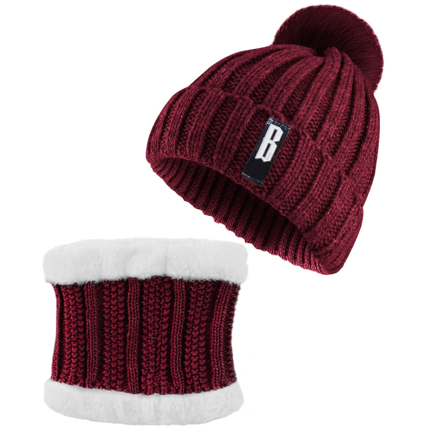 1Set Winter Beanie Hat Scarf Set Women Warm Knitting Skull Cap Neck Warmer For Walking Running Hiking Camping Outdoors Gift - Image 10