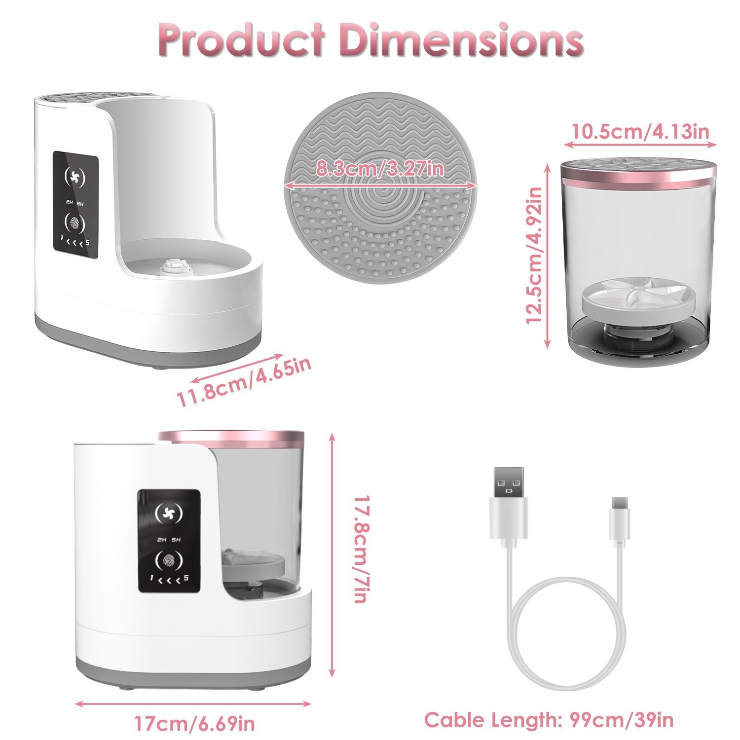 4 In 1 Electric Makeup Brush Cleaner USB Powered Automatic Brush Blender Machine With Timer Digital Display Cleaning Drying UV Disinfection Brush Storage For All Types Of Brushes Valentines Day Gift - Image 9