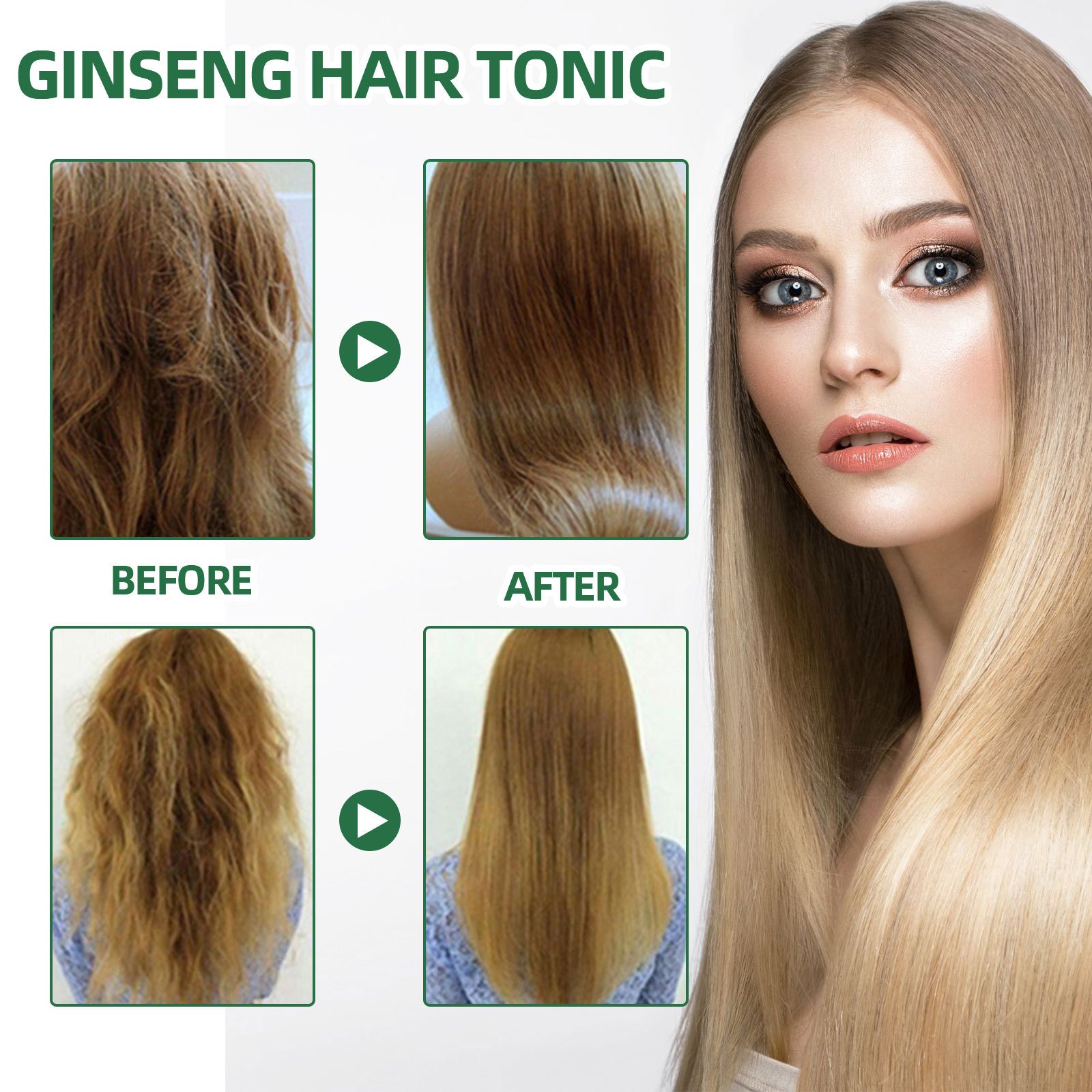 OUHOE Ginseng Hair Growth Lotion Ginseng Moisturizing Hair Care Hair Growth Spray - Image 3