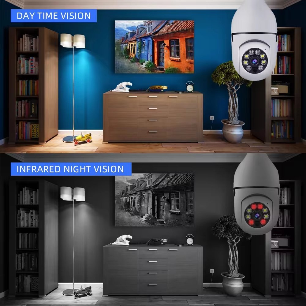 1080P Smart Home Security PTZ Camera Wireless Lights 360 Degree Surveillance Remote View CCTV Security WIFI Light Bulb Camera - Image 3