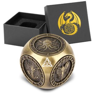 6-pack DND Dice Wheel Gift Box Set, Retro Wheel Metal Polyhedral Board Game Prop, Desktop Role Playing Decoration Collectibles Game Dice Accessories