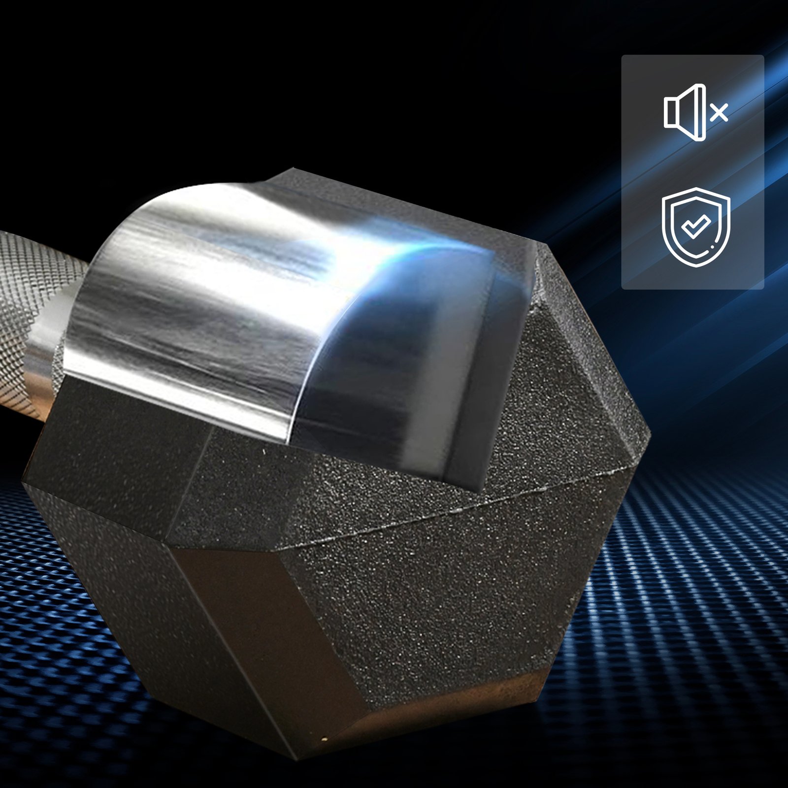 Hex Rubber Dumbbell Set for No Rolling - Image 7