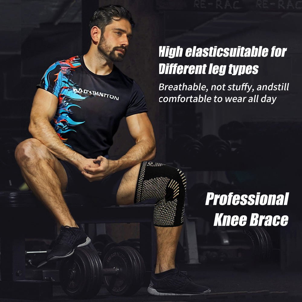 1 Pair Copper Knee Pads Ultimate Shock-Absorbing Gear For Men & Women Superior Knee Support For Sports Yoga Fitness Basketball - Image 3