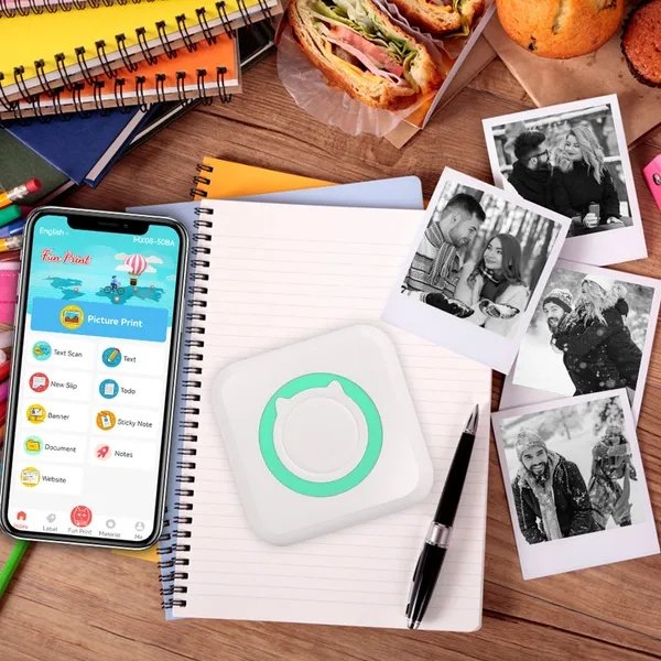 Pocket Wireless Thermal Printer Portable Mini Sticker Maker Machine Rechargeable Inkless Photo Printer For Printing Label Journal Study Notes Memo Photos - Image 2