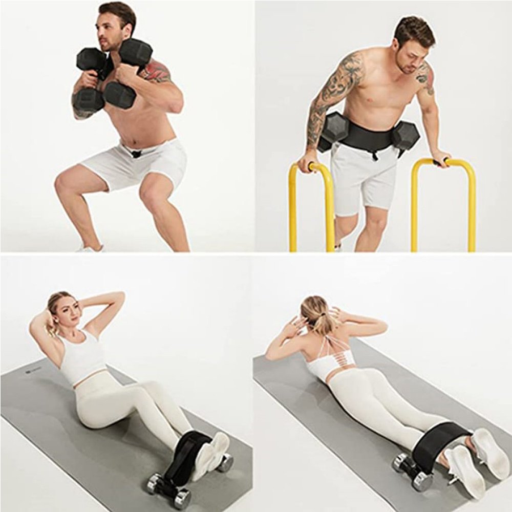 Dumbbell Potbelt Waist Strap,Hip Thrust Belts Booty For Use With Dumbbells Plates Exercise Anti-Slip For Gym Home Pull Up Belt For Weights - Image 2