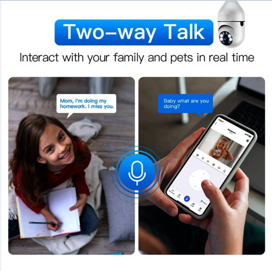 1080P Smart Home Security PTZ Camera Wireless Lights 360 Degree Surveillance Remote View CCTV Security WIFI Light Bulb Camera - Image 4