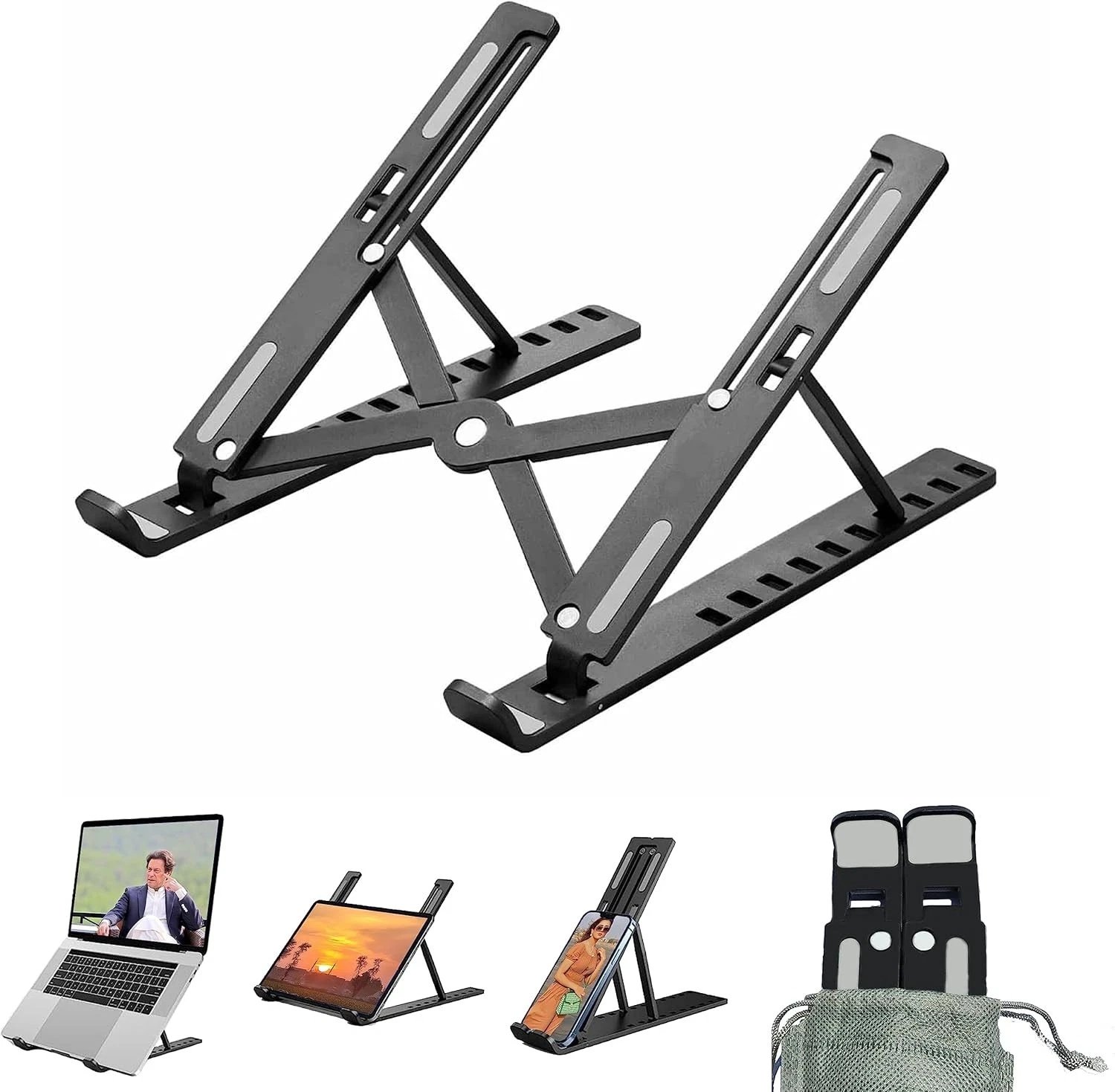 LAPTOP STAND PORTABLE ADJUSTABLE TABLET HOLDER DESK RISER FOR NOTEBOOK BOOK - Image 3