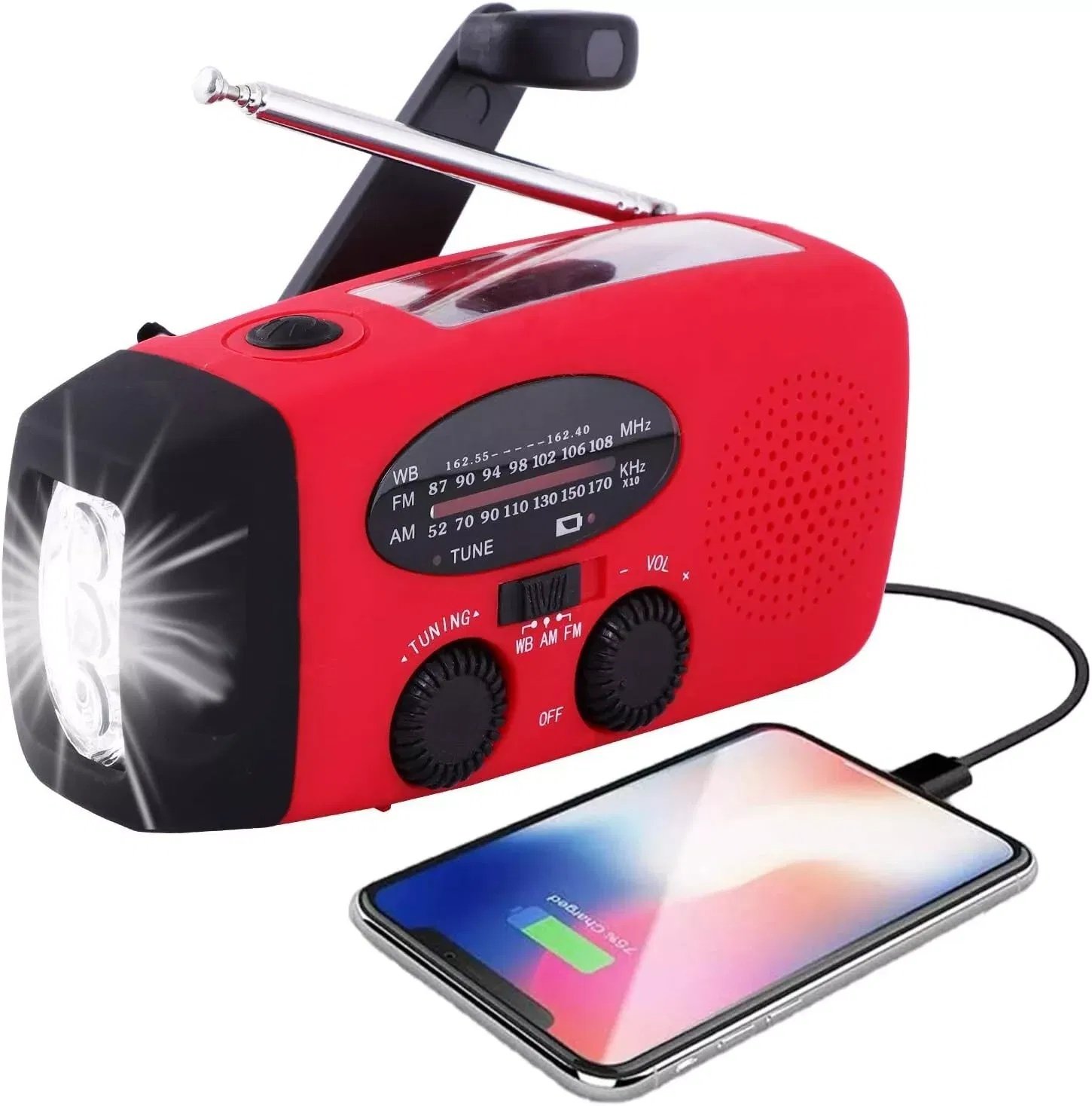 Emergency Radio Crank Solar Hand Weather Power Bank Charger Light - Image 10