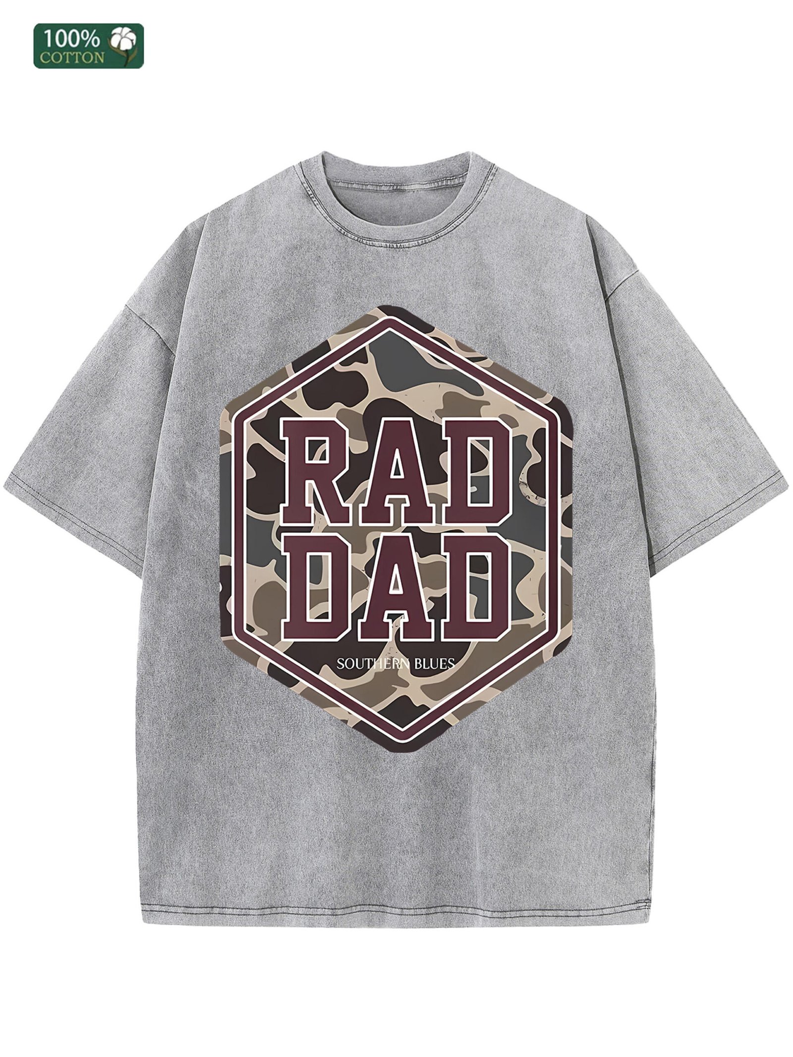 Cotton Men's Washed T Shirt American Casual Ideal Festival Gift - Image 4