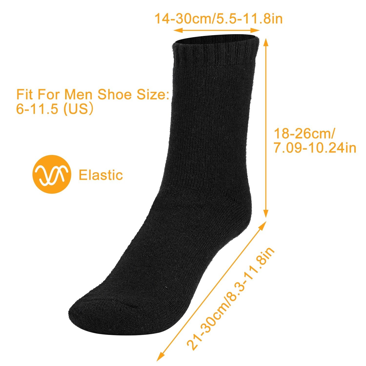 3 Color Options -- 3 Pairs Men Warm Wool Socks Soft Cozy Winter Thermal Socks For Men Thick Heat-Trapping Moisture Wicking Socks Indoor Outdoor - Image 8