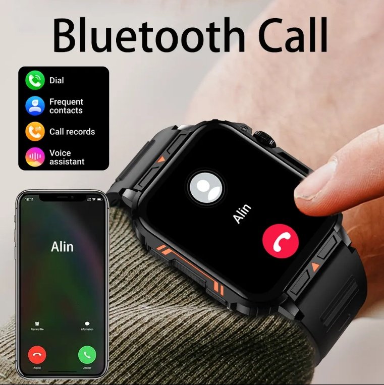 L81 Outdoor Sports Square Smartwatch Answer Call Big Battery Fitness Tracker Waterproof Smartwatch Men For IOS Android - Image 3