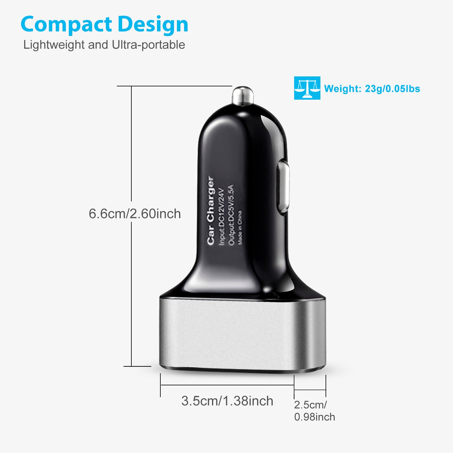 1Pc 3Port USB Car Charger 30W 5.5A For IOS Phone 16 15 14 And More - Image 6