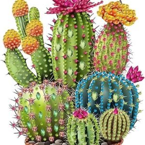 Cactus 5D Diamond Painting Kit For Adults, Full Drill Succulent Crystal Art Ornament, DIY Hanging Craft With Tools For Decor