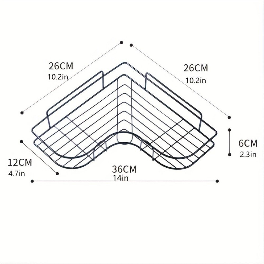1pc Wall Mounted Bathroom Shelf, Shower Caddy Rack, No Punching Triangle Storage Rack For Bathroom Kitchen, Bathroom Accessories - Image 2