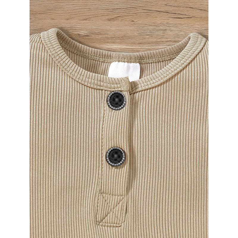 3-Pack Newborns Infants Baby Boys & Girls Long Sleeve Ribbed Romper Soft Button Front Jumpsuit - Image 5