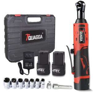 TQUAGGA 18V Cordless Electric Ratchet Wrench Set, Power Ratchet Wrench,Variable Speed With Batteries2,Torque 45ftlbs,Car Repair Tools, Power Tools,Hardware,Heavy Duty,Portable,Quick Charger