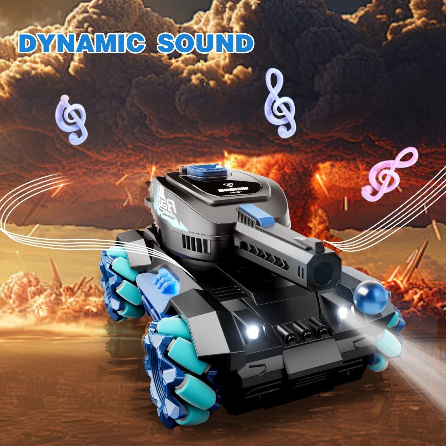 RC Tank Toys Four Wheel Drive Remote Control Car 2.4G Gesture Control Water Bomb - Image 10