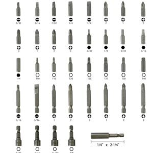 37 Piece Impact Screwdriver Bit Set Nut Driver Torx Phillips Tool Magnetic Drill