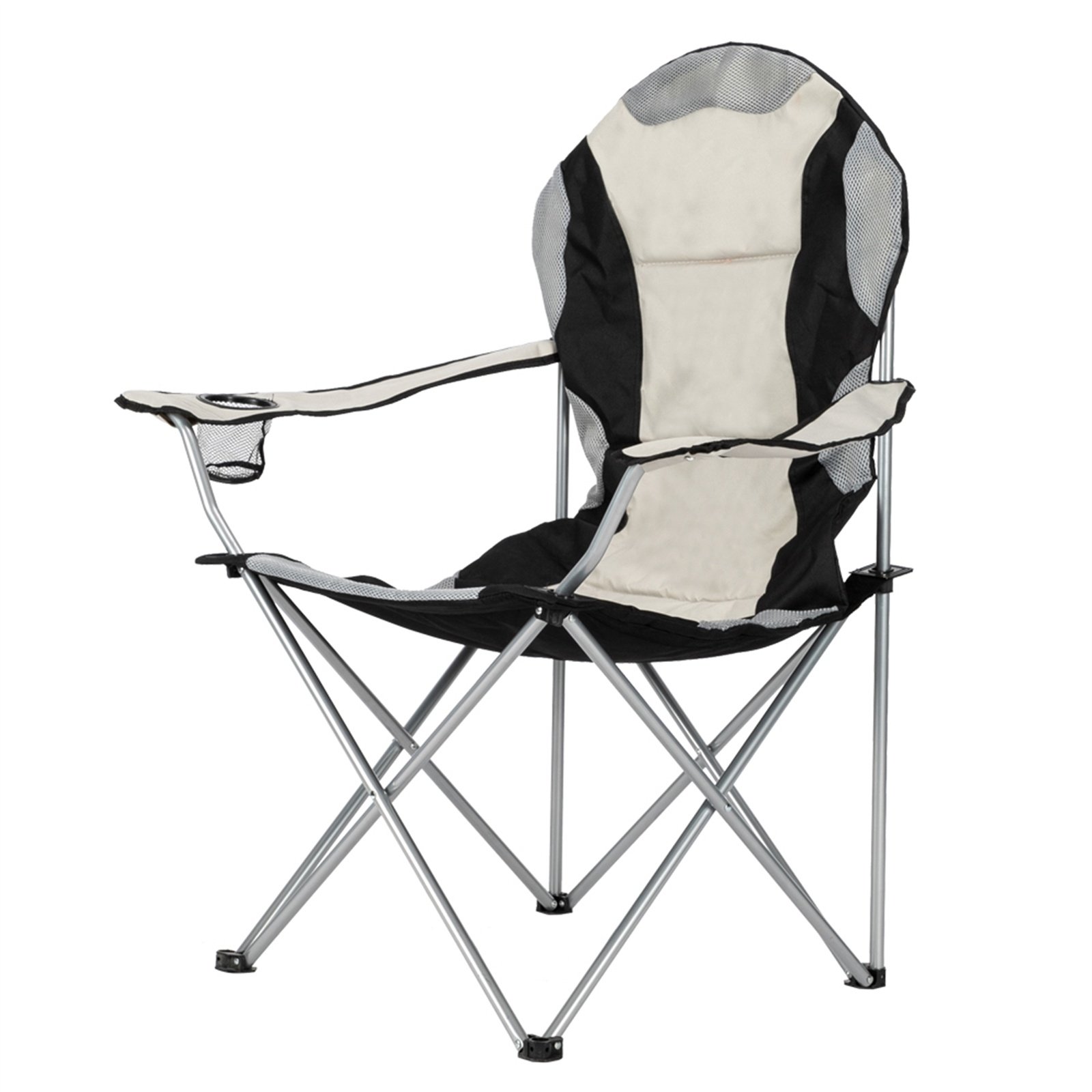 Camping Chair, Grey Iron Frame, Off-white - Image 6