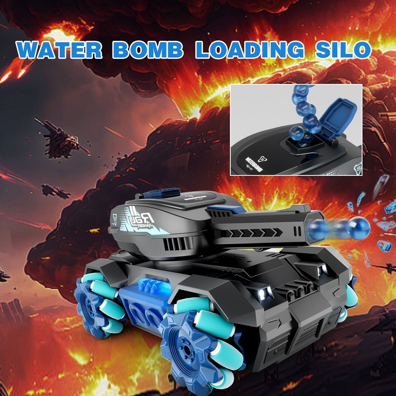 RC Tank Toys Four Wheel Drive Remote Control Car 2.4G Gesture Control Water Bomb - Image 3