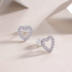 1From The Heart - Fashionable, Trendy And Affordable Jewelry With Moissanite S925 Sterling Silver And Platinum-plated Stud Earrings Prohibit TikTok sales
