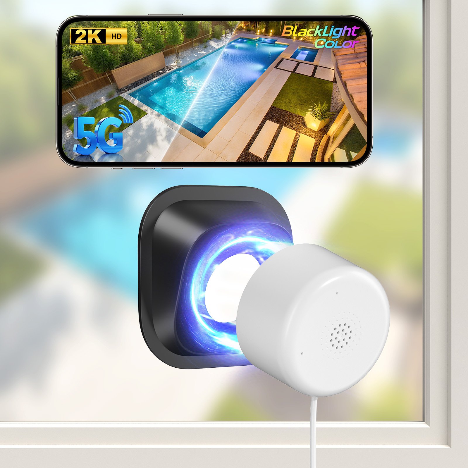 3MP Window Camera With Bracket WiFi Indoor Home Security Motion Detection Two-Way Audio Camera - Image 3