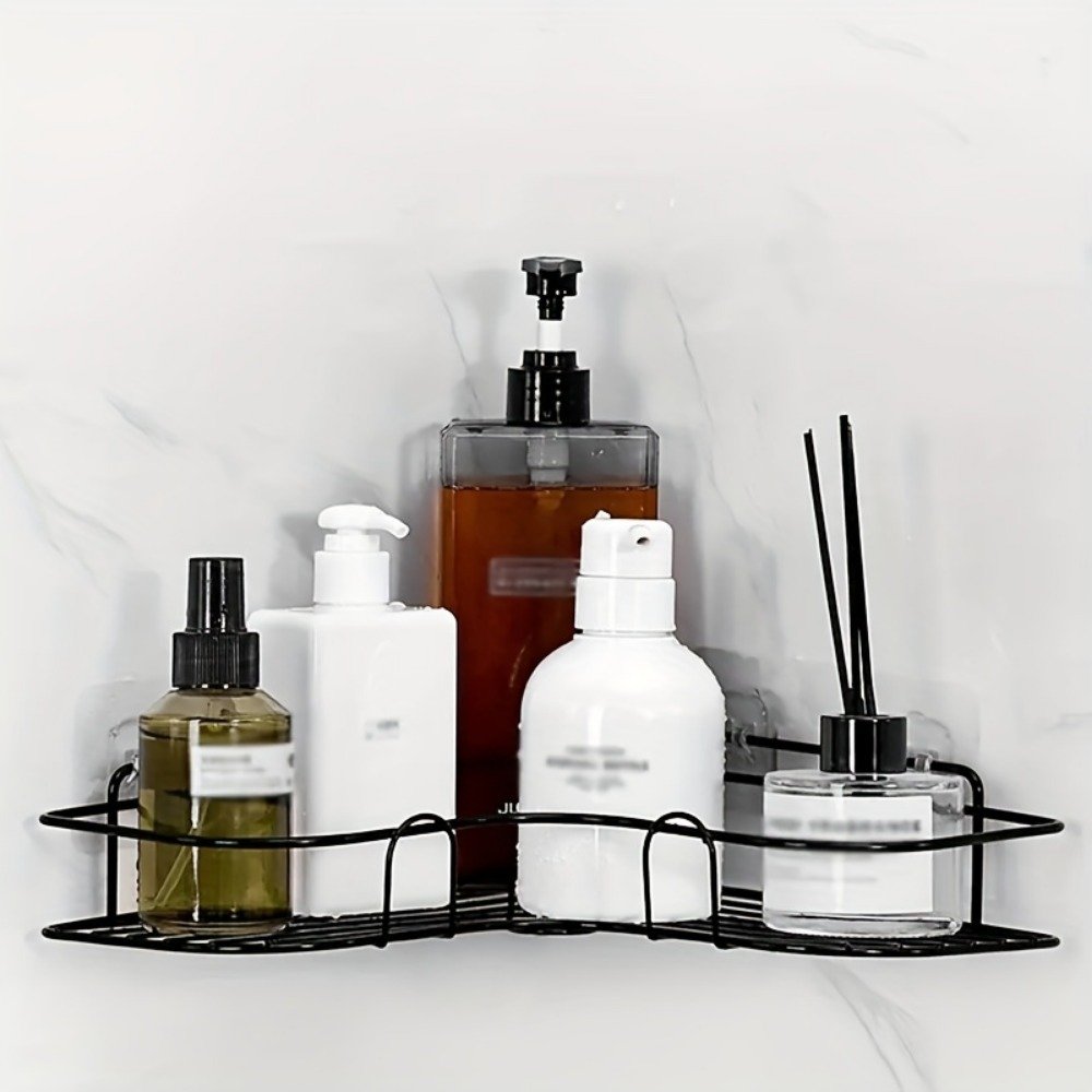 1pc Wall Mounted Bathroom Shelf, Shower Caddy Rack, No Punching Triangle Storage Rack For Bathroom Kitchen, Bathroom Accessories - Image 4