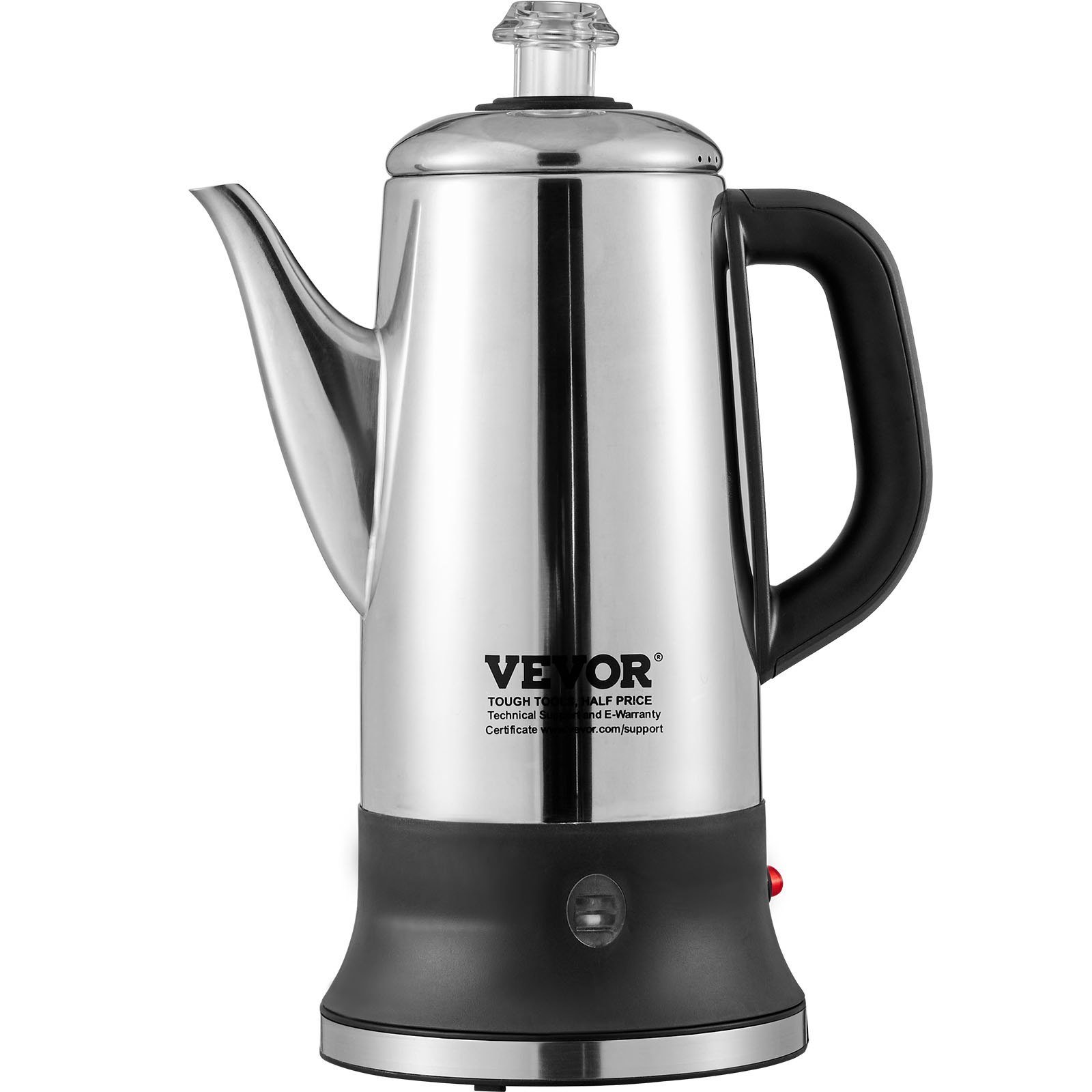 12-Cup Electric Percolator Coffee Pot, 304 Stainless Steel Coffee Percolator With Keep Warm Function & Heat-Resistant Handle, Classic Coffee Maker, Quick Brew & Easy-Pour Spout, Silver - Image 5