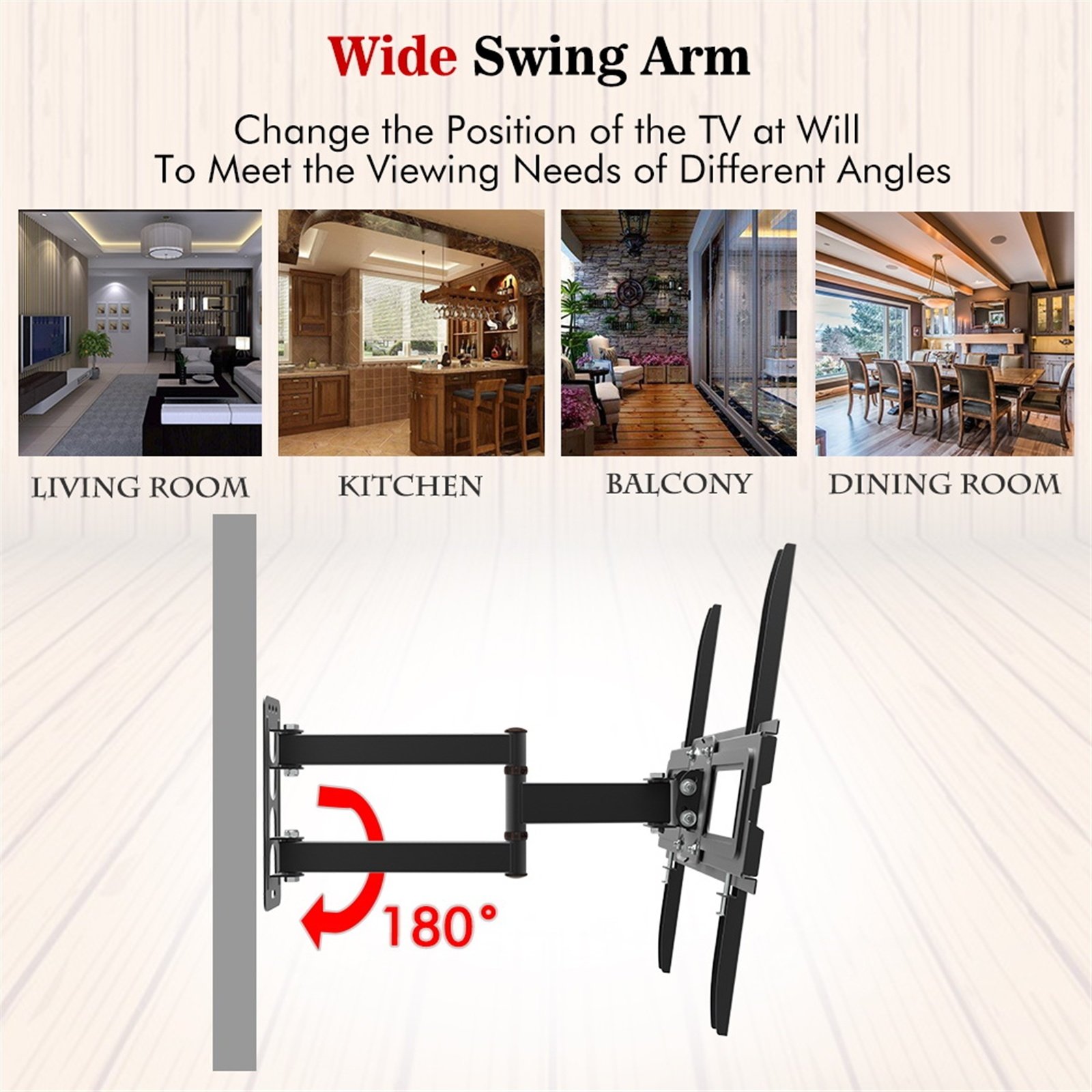 32-65 Inch Single Pendulum Small Base TV Stand TMXD-103 Load Bearing 35KG - Image 9