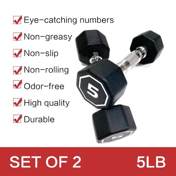 Premium Octagonal Dumbbell, Large Numbers, Hard Chrome Plated Handle Dumbbells To Assist With Push-Ups, 5 Lbs Set Of 2 Support For Self-pickup Face Sheet, Daily Face Sheet Submission Deadline 16-00 - Image 3