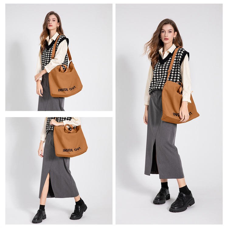 Large Capacity Shopping Bags Woman Black Canvas Tote Bag High-End Versatile Shoulder Bag - Image 6