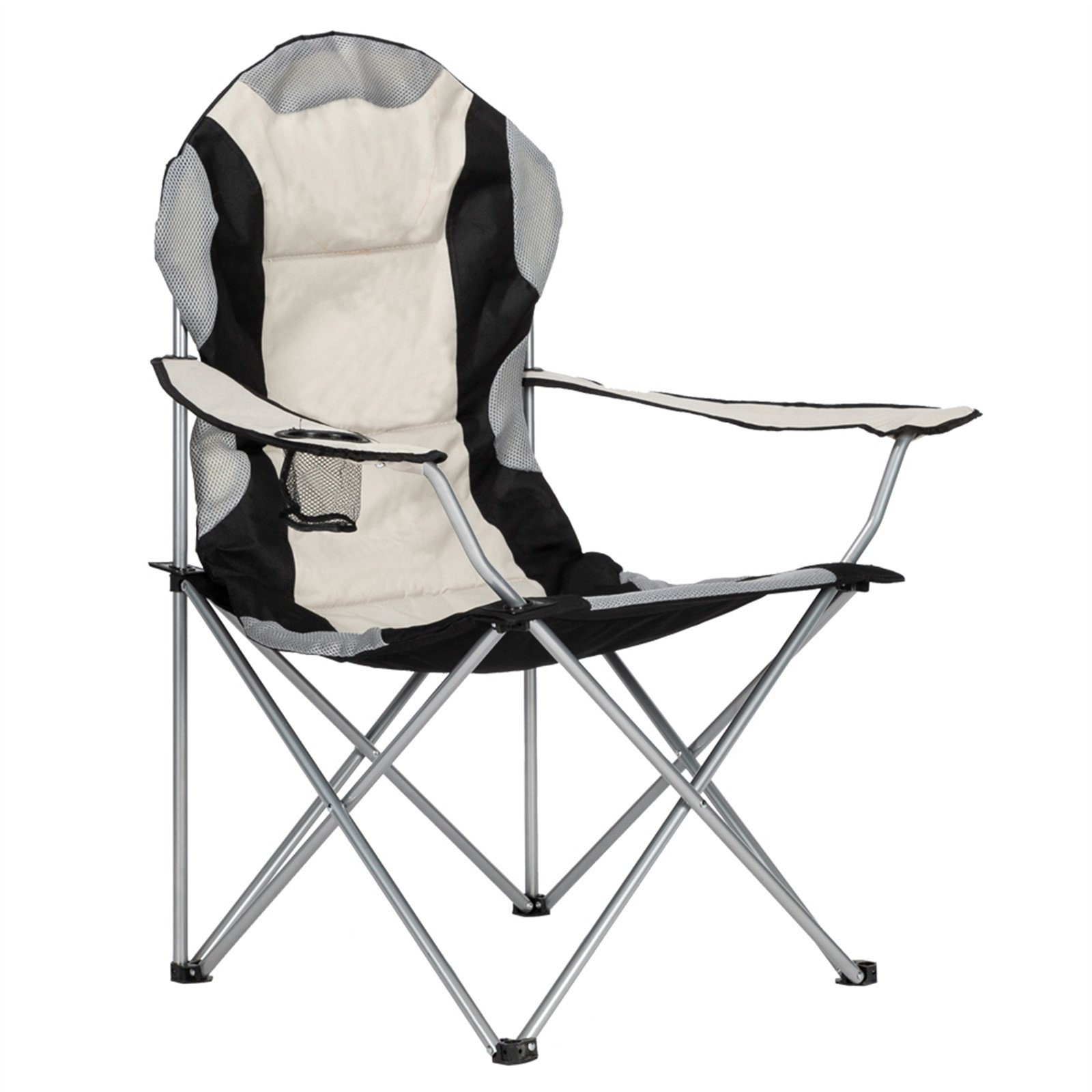 Camping Chair, Grey Iron Frame, Off-white - Image 7