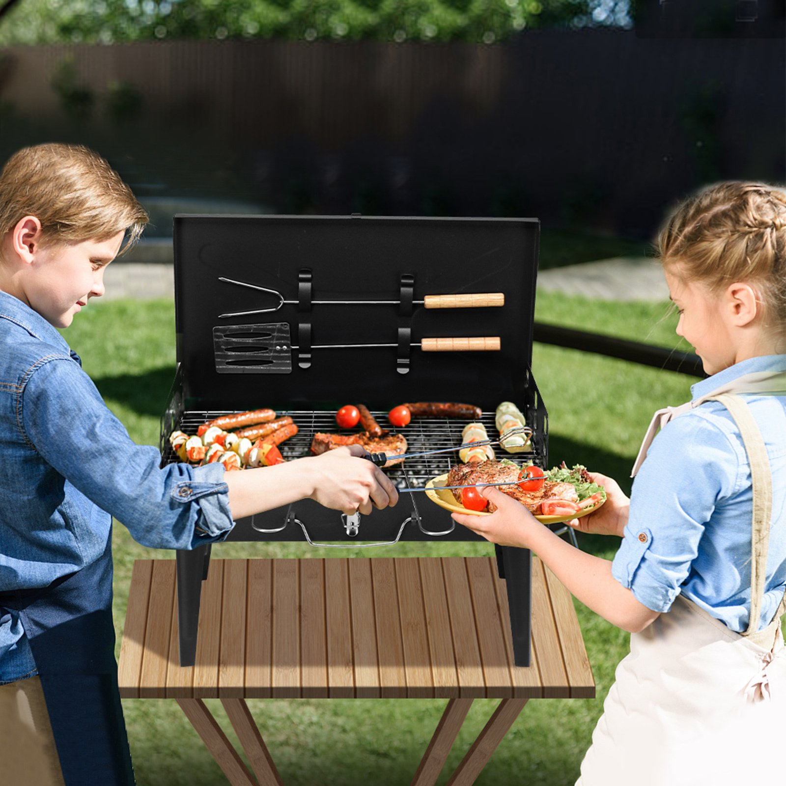 Black Portable Square Carbon Oven - Image 5