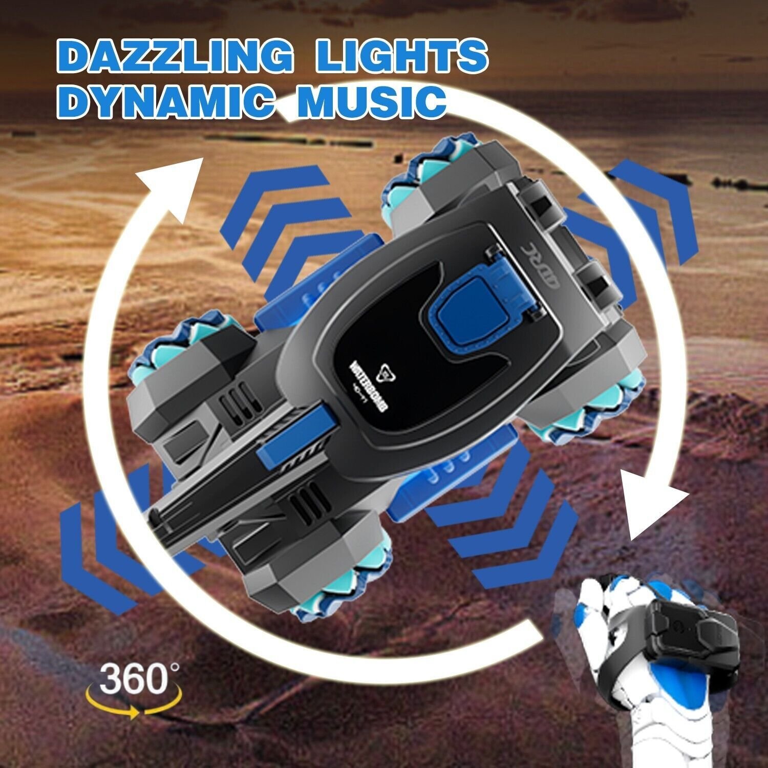 RC Tank Toys Four Wheel Drive Remote Control Car 2.4G Gesture Control Water Bomb - Image 7