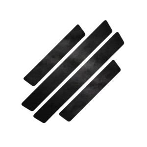 Carbon Car Door Sills Protector, Car Door Threshold Protection, Automotive Door Entry Guard 4 Pcs Universal Rubber Scratch Resistant Exterior Accessories