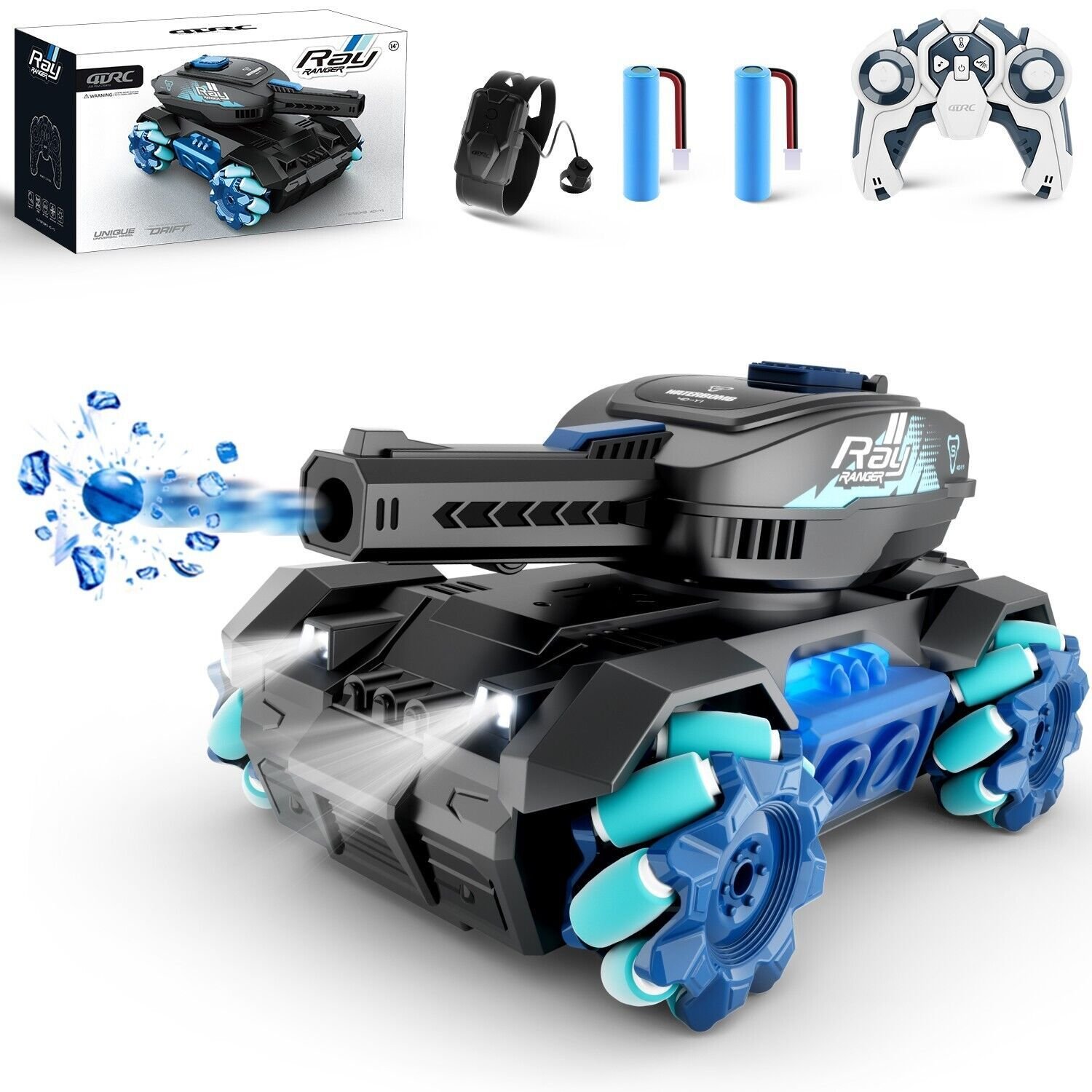 RC Tank Toys Four Wheel Drive Remote Control Car 2.4G Gesture Control Water Bomb - Image 8