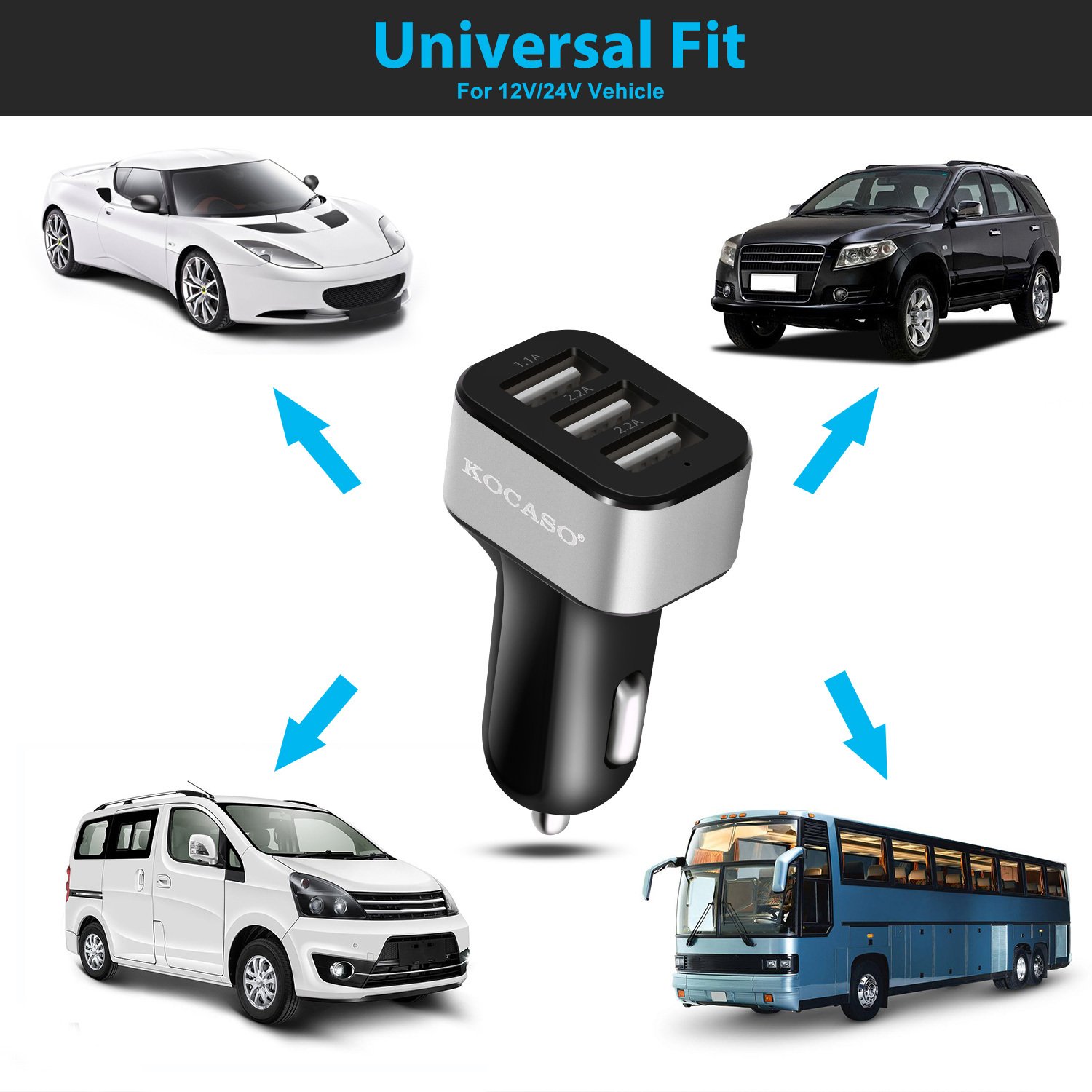 1Pc 3Port USB Car Charger 30W 5.5A For IOS Phone 16 15 14 And More - Image 9