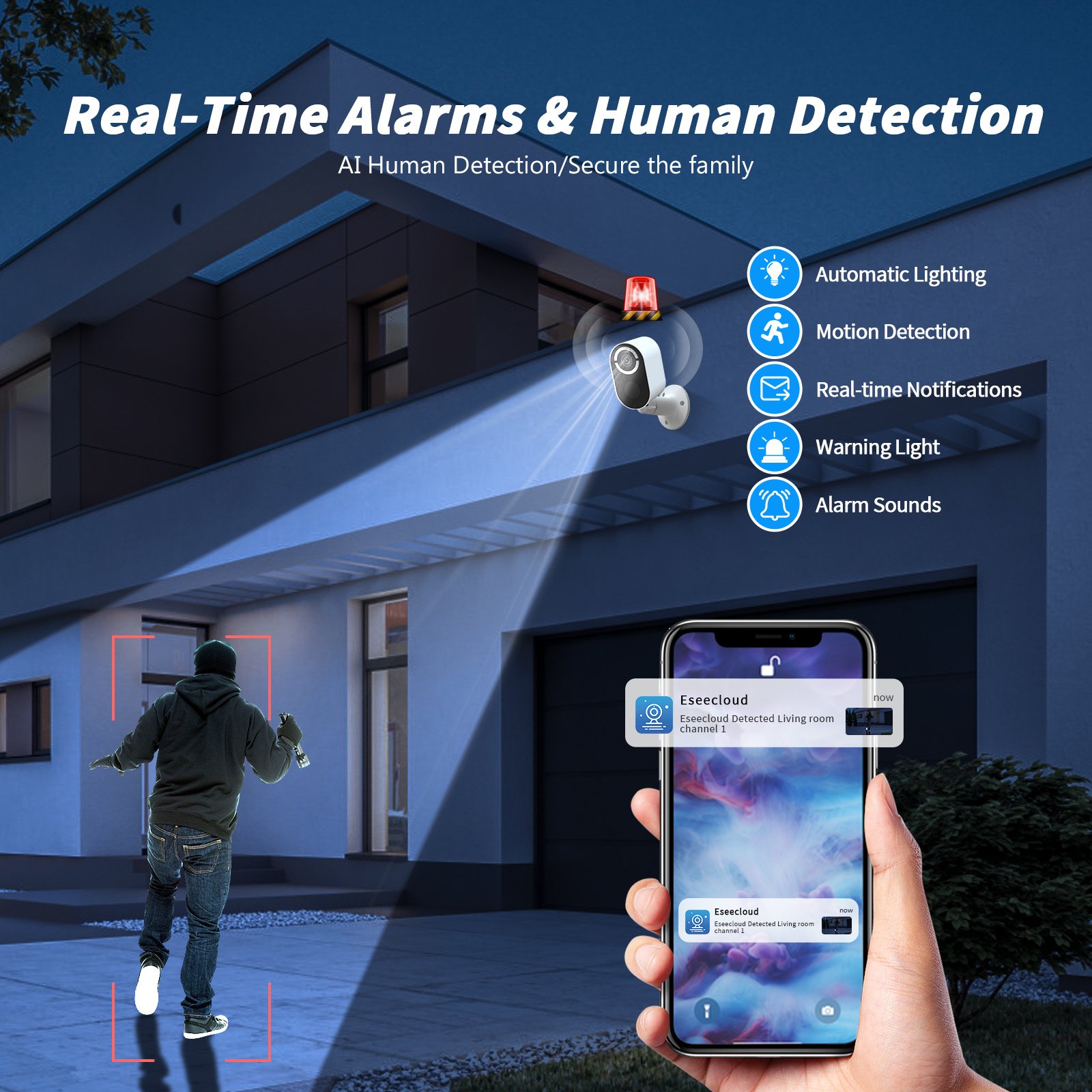 Solar Battery Security Camera Wireless Wifi CCTV Solar Powered Camera Surveill Camera Outdoor - Image 5