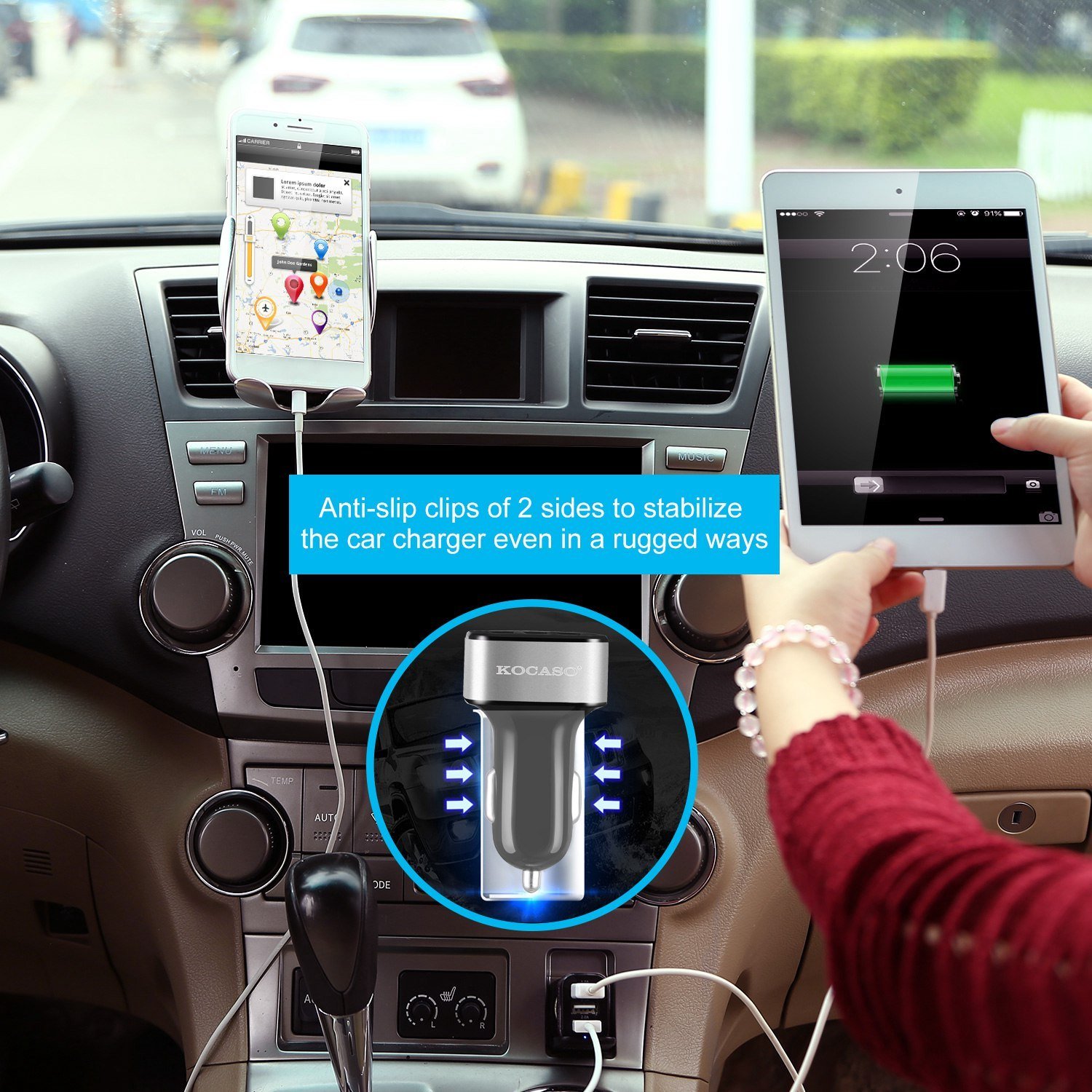 1Pc 3Port USB Car Charger 30W 5.5A For IOS Phone 16 15 14 And More - Image 4
