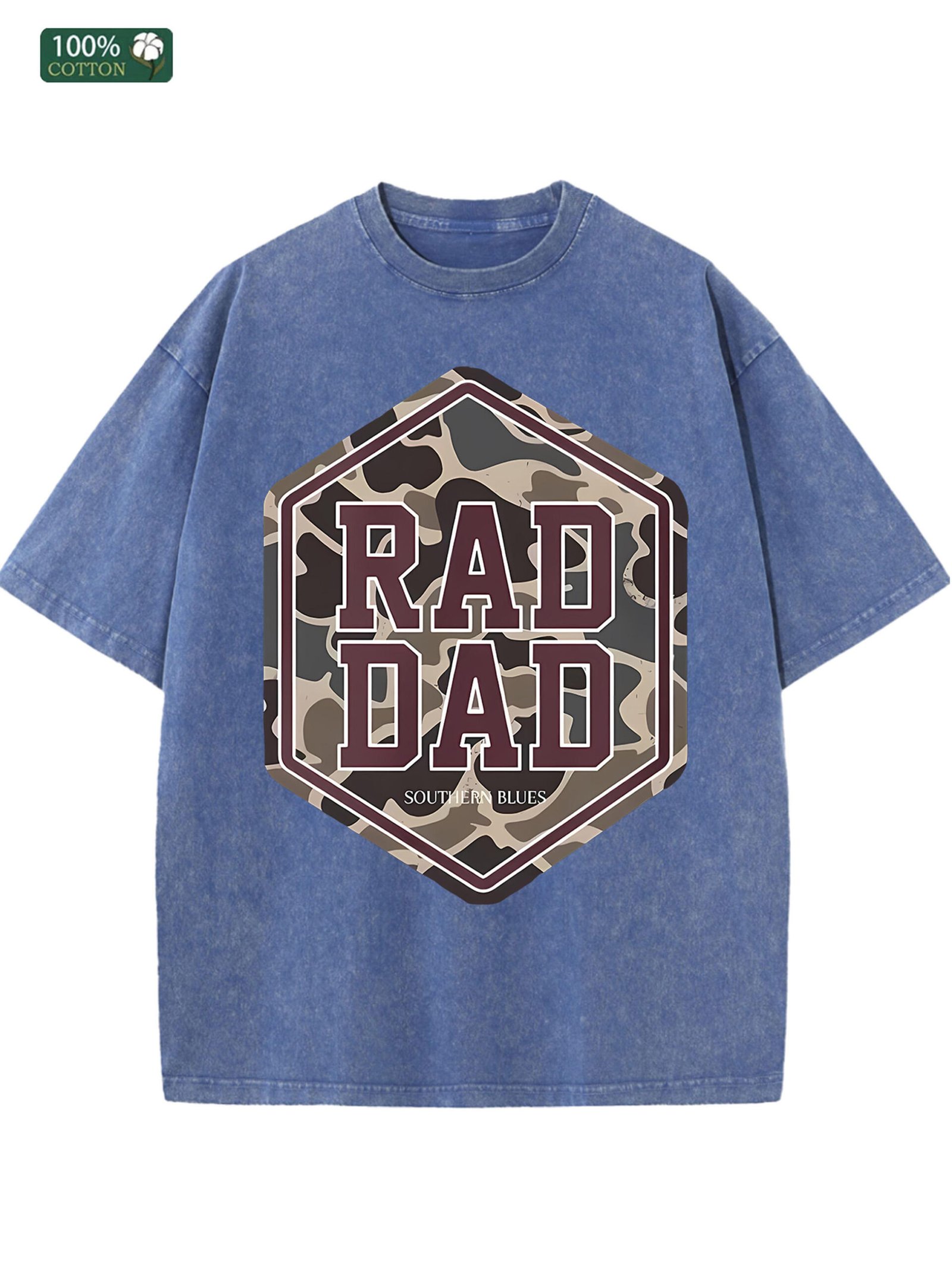 Cotton Men's Washed T Shirt American Casual Ideal Festival Gift - Image 2